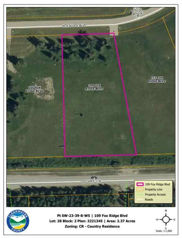 MLS® A2001778 - 109 Fox Ridge Boulevard  in  Rural Clearwater County, Land