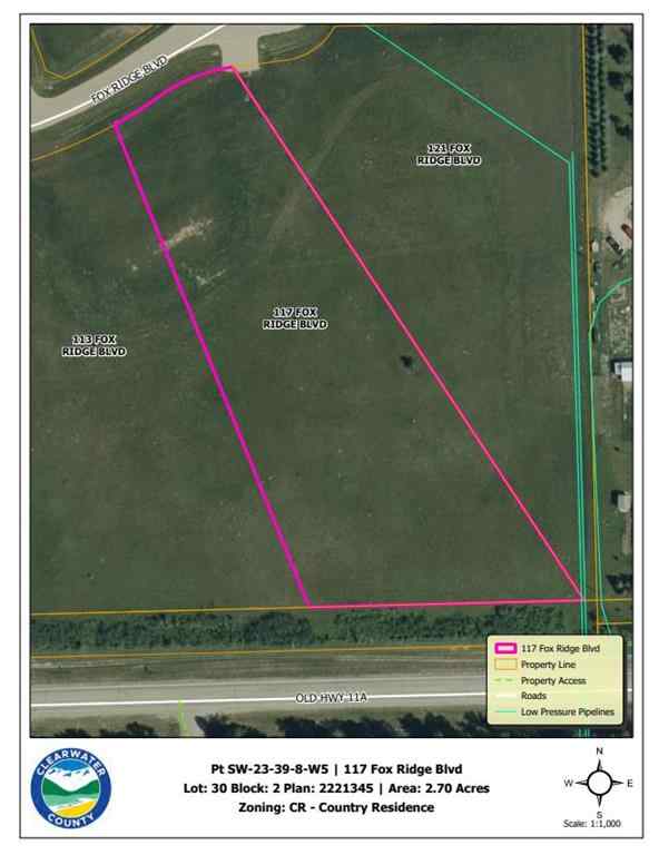 MLS® A2001782 - 117 Fox Ridge Boulevard  in  Rural Clearwater County, Land