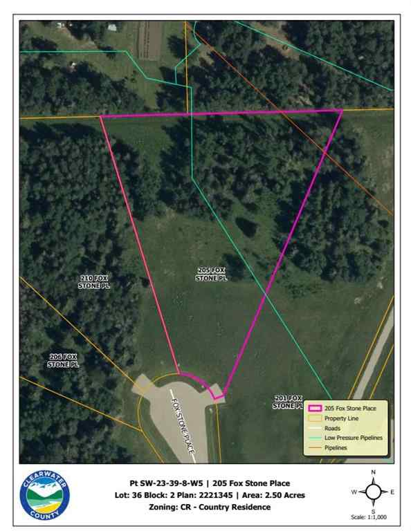 MLS® A2001788 - 205 FOX STONE Place  in  Rural Clearwater County, Land