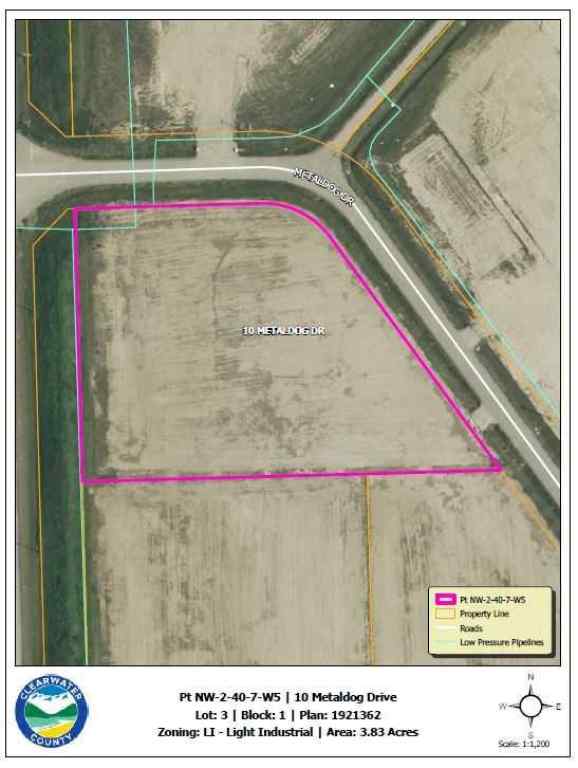 MLS® A2003128 - 10 METALDOG Drive  in Metaldog Industrial Park Rural Clearwater County, Land