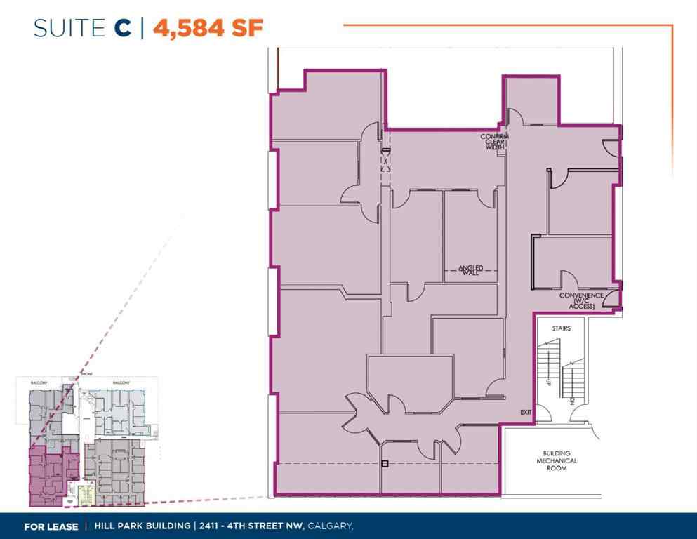 MLS® A2055460 - Unit #Suite C 2411 4 Street NW in Mount Pleasant Calgary, Commercial