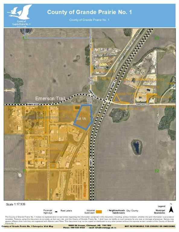 MLS® A2098290 - 13 61027 Highway 672   in Emerson Trail Industrial Park Rural Grande Prairie No. 1, County of, Land