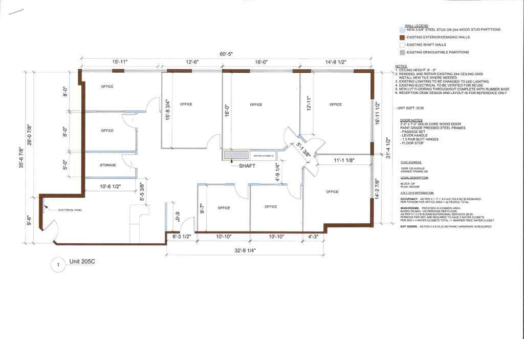 MLS® A2189432 - Unit #205 C 10055 120 Avenue  in Northridge Grande Prairie, Commercial