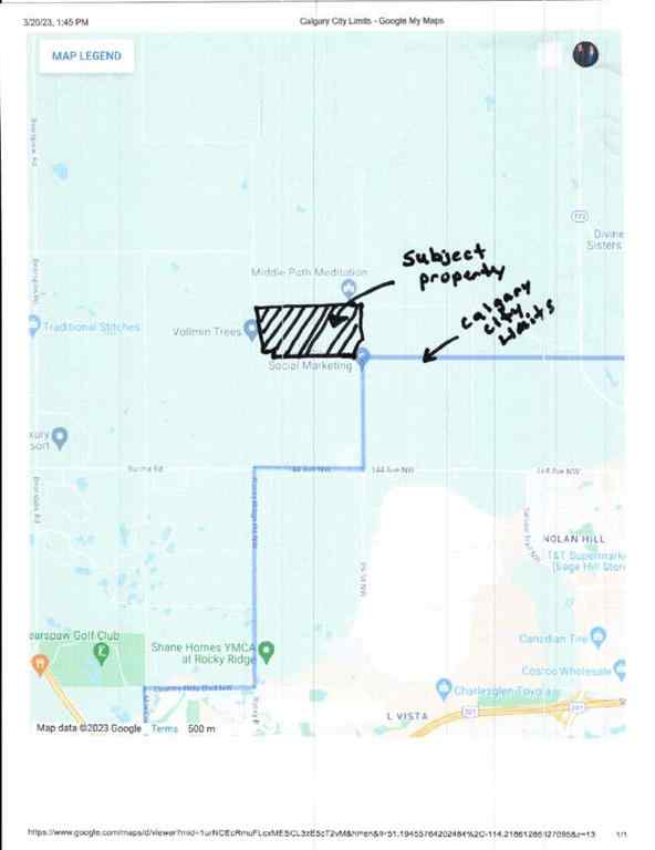 MLS® A2190238 - W-5 R-2, T- 26 ,S-9 Q-SE & SW Range Road 24 Road NW   in Bearspaw_Calg Rural Rocky View County, Land