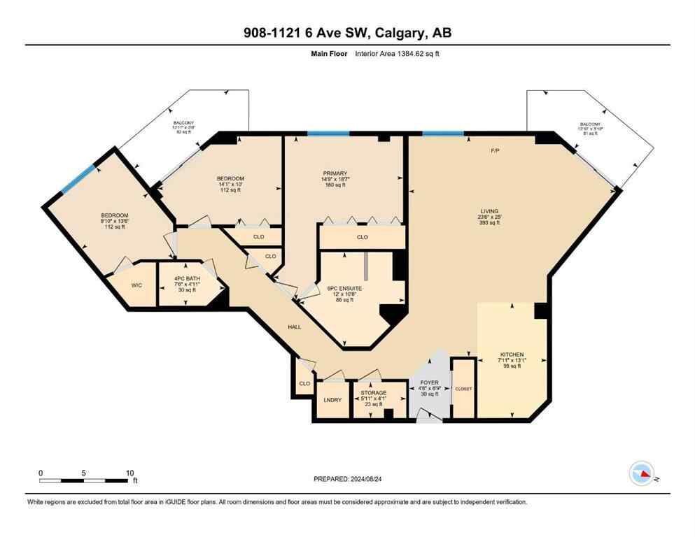 MLS® A2209499 - Unit #908 1121 6 Avenue SW in Downtown West End Calgary, Residential