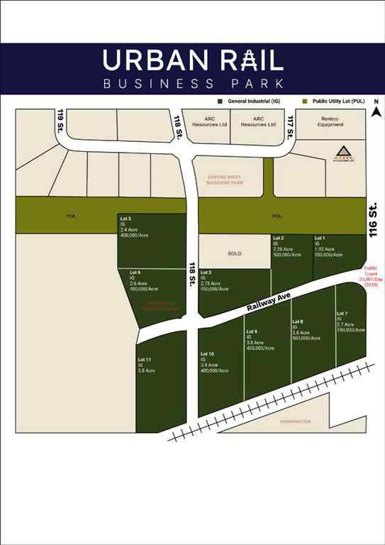 MLS® A2217169 - Unit #Lot 2 11606 Railway Avenue  in Urban Rail Business Park Grande Prairie, Land