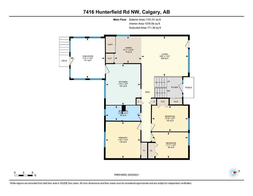 MLS® A2222629 - 7416 Hunterfield Road NW in Huntington Hills Calgary, Residential