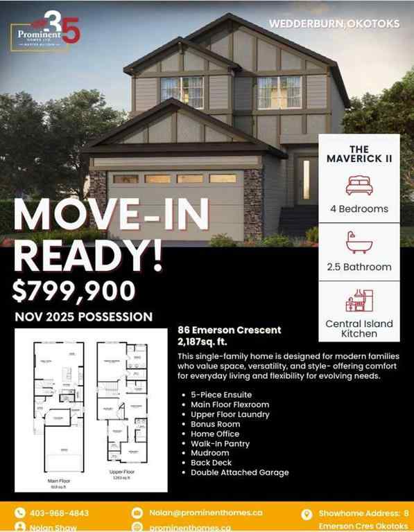 MLS® A2222767 - 86 Emerson Crescent  in Wedderburn Okotoks, Residential