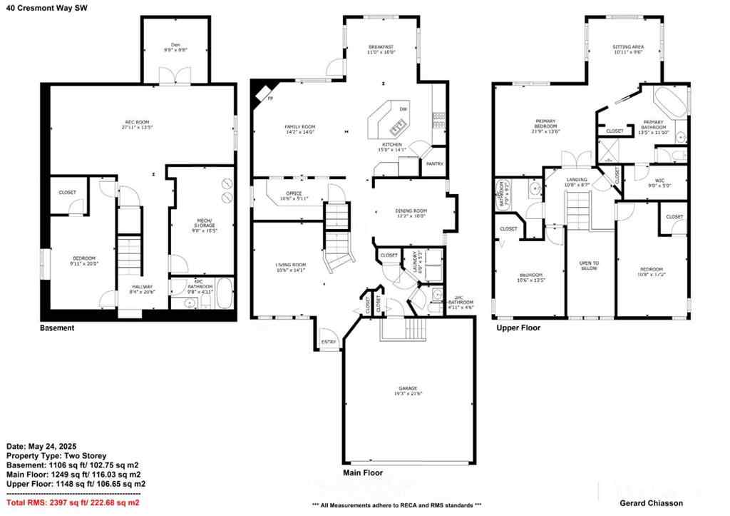 MLS® A2224331 - 40 Crestmont Way SW in Crestmont Calgary, Residential