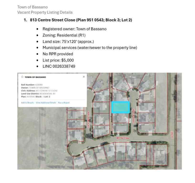 MLS® A2224539 - 813 Centre Street Close  in NONE Bassano, Land