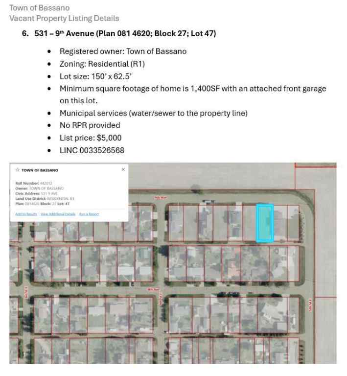 MLS® A2224565 - 531 9 Avenue  in NONE Bassano, Land
