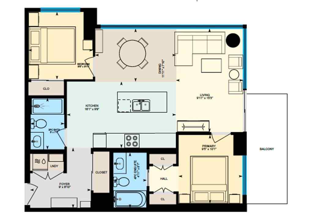MLS® A2225263 - Unit #1607 1122 3 Street SE in Beltline Calgary, Residential