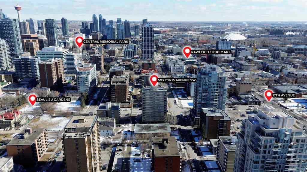 MLS® A2229229 - Unit #503 706 15 Avenue SW in Beltline Calgary, Residential