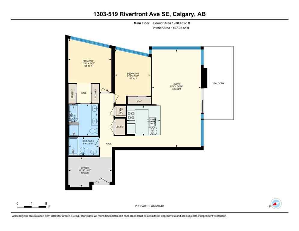 MLS® A2229982 - Unit #1303 519 Riverfront Avenue SE in Downtown East Village Calgary, Residential