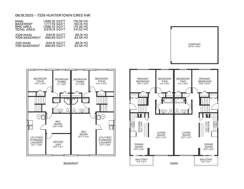 MLS® A2230953 - 7331 & 7329 Huntertown Crescent NW in Huntington Hills Calgary, Residential
