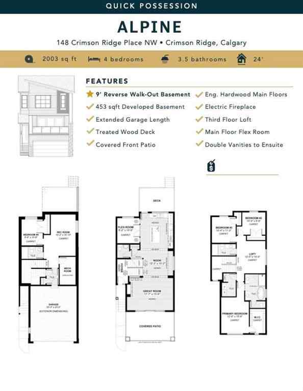MLS® A2232165 - 148 Crimson Ridge Place NW in Haskayne Calgary, Residential
