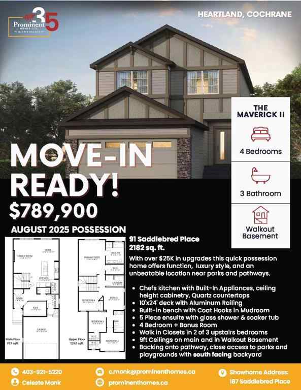 MLS® A2232928 - 91 Saddlebred Place  in Heartland Cochrane, Residential