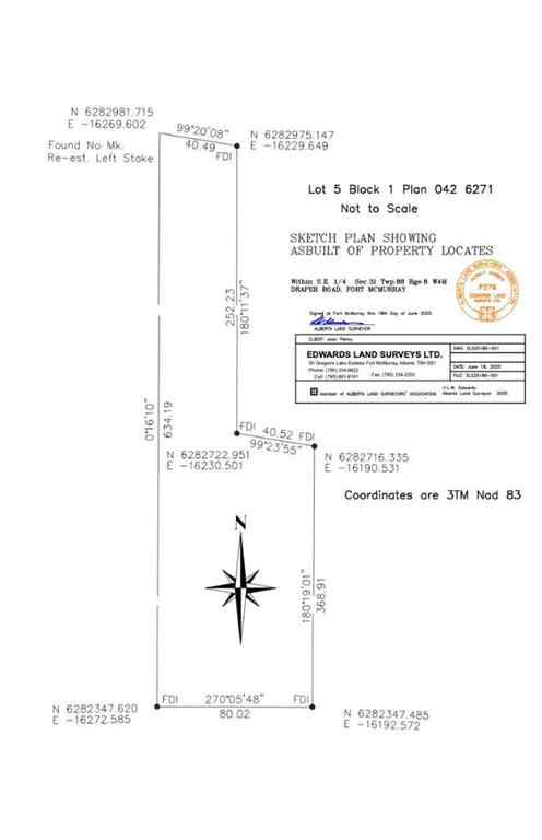 MLS® A2234078 - 5329 Draper Road  in Waterways Fort McMurray, Land
