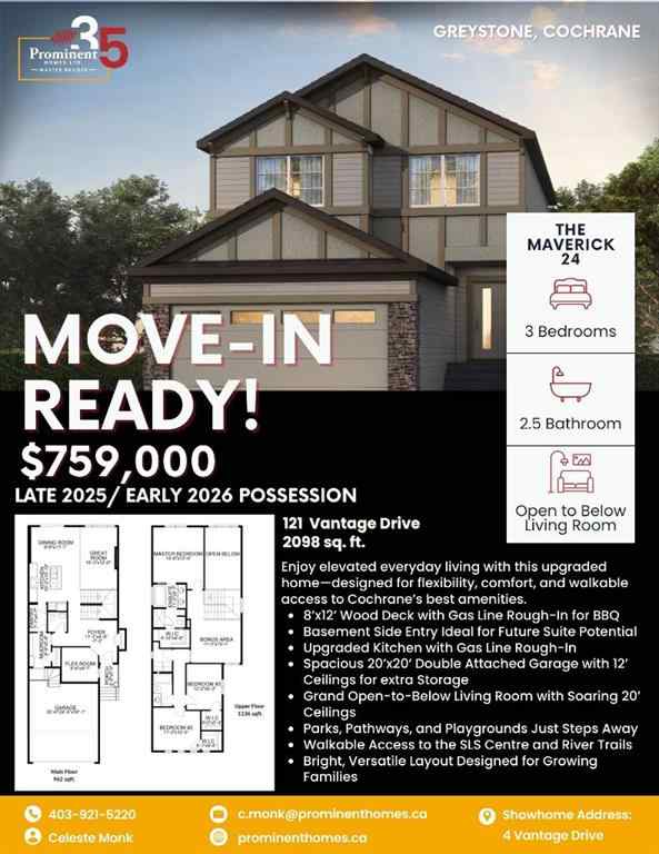 MLS® A2235007 - 121 Vantage Drive  in Greystone Cochrane, Residential
