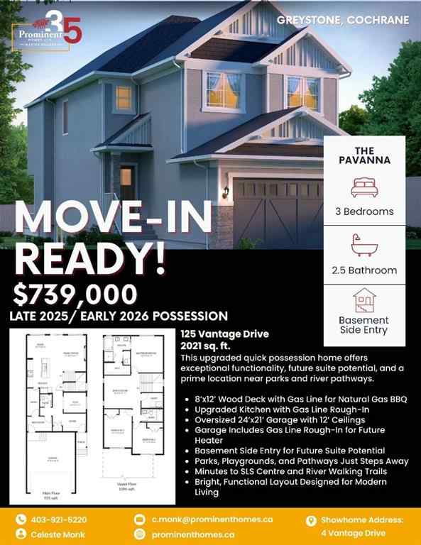 MLS® A2235017 - 125 Vantage Drive  in Greystone Cochrane, Residential