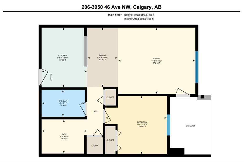 MLS® A2236638 - Unit #206 3950 46 Avenue NW in Varsity Calgary, Residential