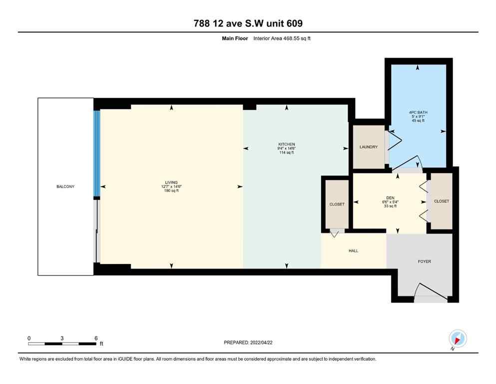 MLS® A2237345 - Unit #609 788 12 Avenue SW in Beltline Calgary, Residential