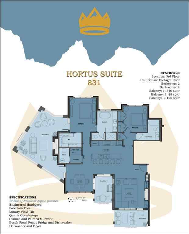 MLS® A2240422 - Unit #831 101H Stewart Creek Rise  in Three Sisters Canmore, Residential