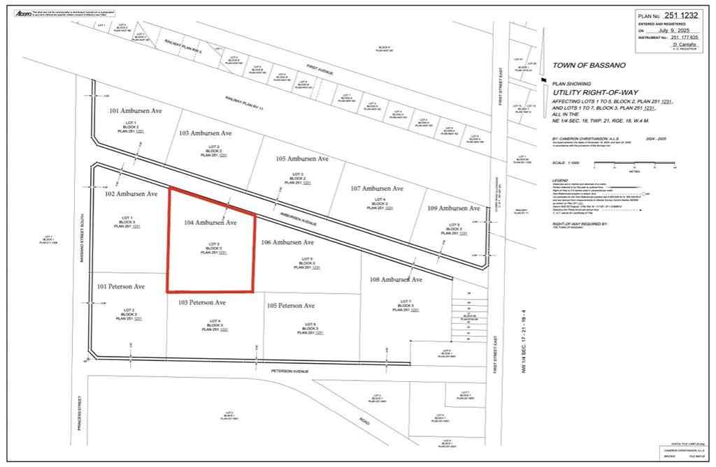 MLS® A2241176 - 104 Ambursen Avenue  in NONE Bassano, Land