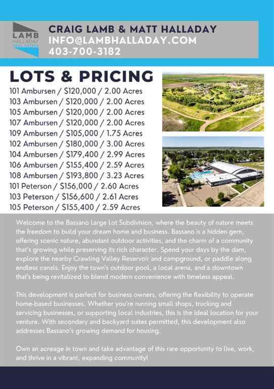 MLS® A2241176 - 104 Ambursen Avenue  in NONE Bassano, Land