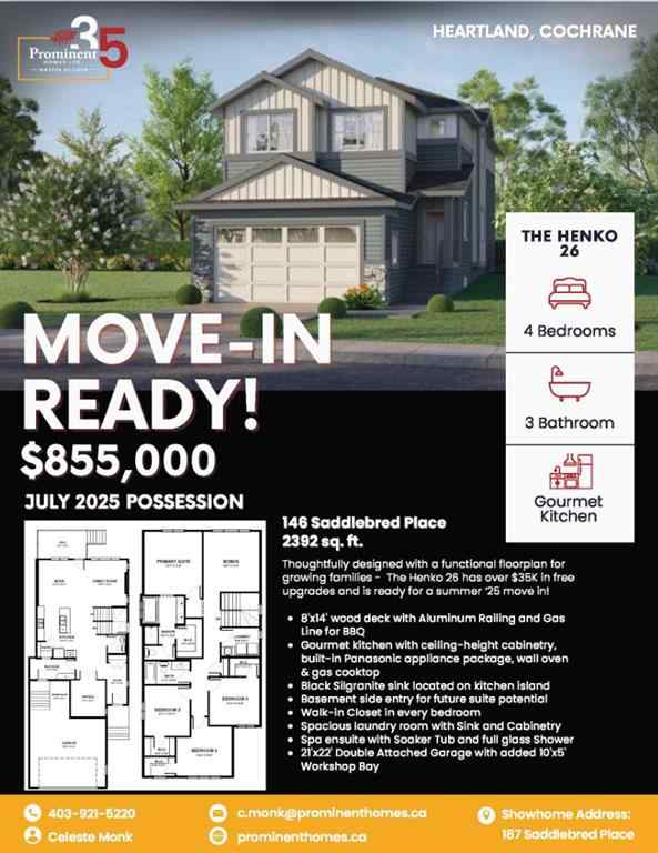 MLS® A2242841 - 146 Saddlebred Place  in Heartland Cochrane, Residential