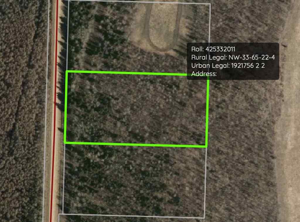 MLS® A2244952 - Lot 2 Part of NW-33-65-22-W4   in NONE Rural Athabasca County, Land