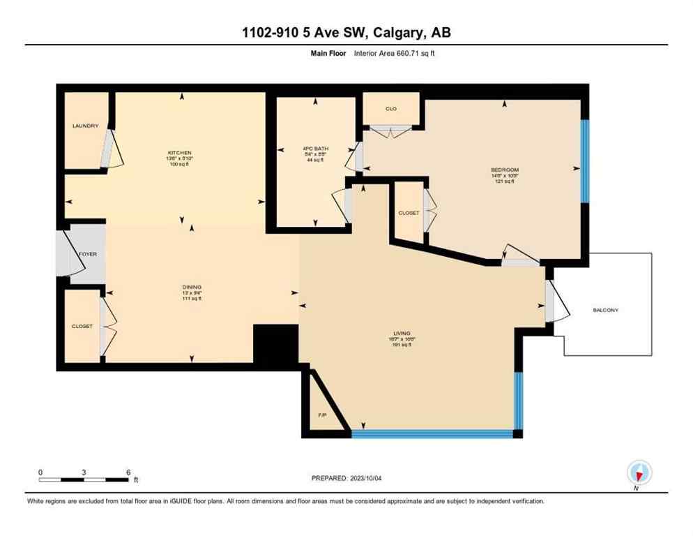 MLS® A2245405 - Unit #1102 910 5 Avenue SW in Downtown Commercial Core Calgary, Residential