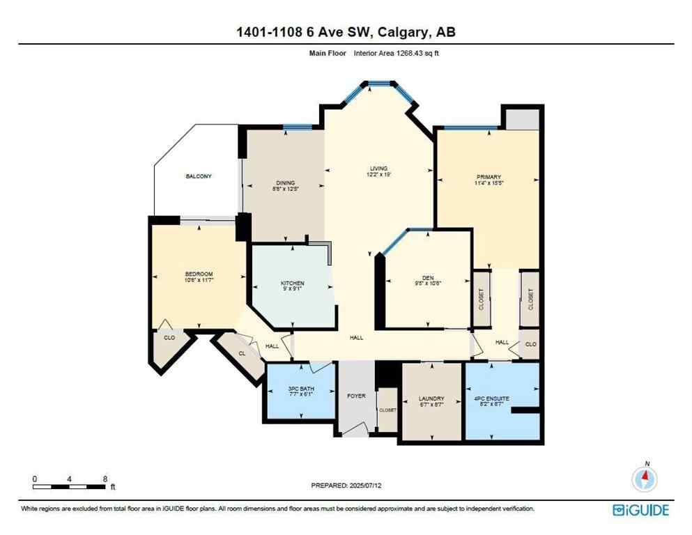 MLS® A2245675 - Unit #1401 1108 6 Avenue SW in Downtown West End Calgary, Residential