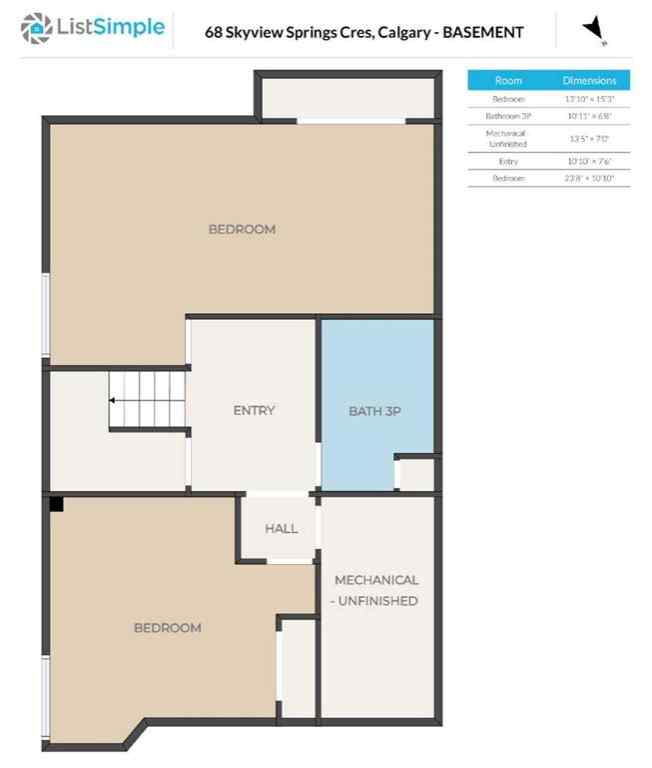 MLS® A2251060 - 68 Skyview Springs Crescent NE in Skyview Ranch Calgary, Residential