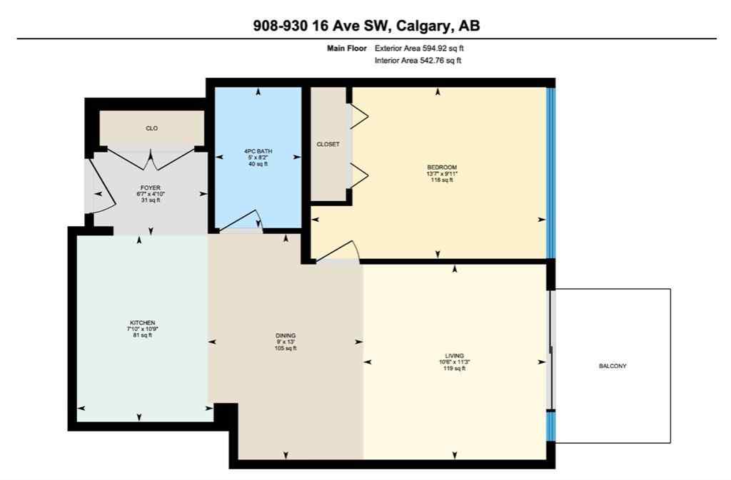 MLS® A2252681 - Unit #908 930 16 Avenue SW in Beltline Calgary, Residential