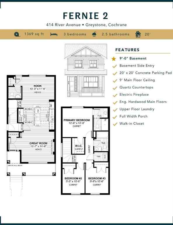 MLS® A2254459 - 414 River Avenue  in Greystone Cochrane, Residential