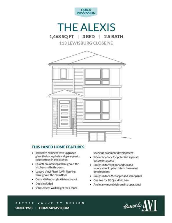 MLS® A2254465 - 113 Lewisburg Close NE in Lewisburg Calgary, Residential