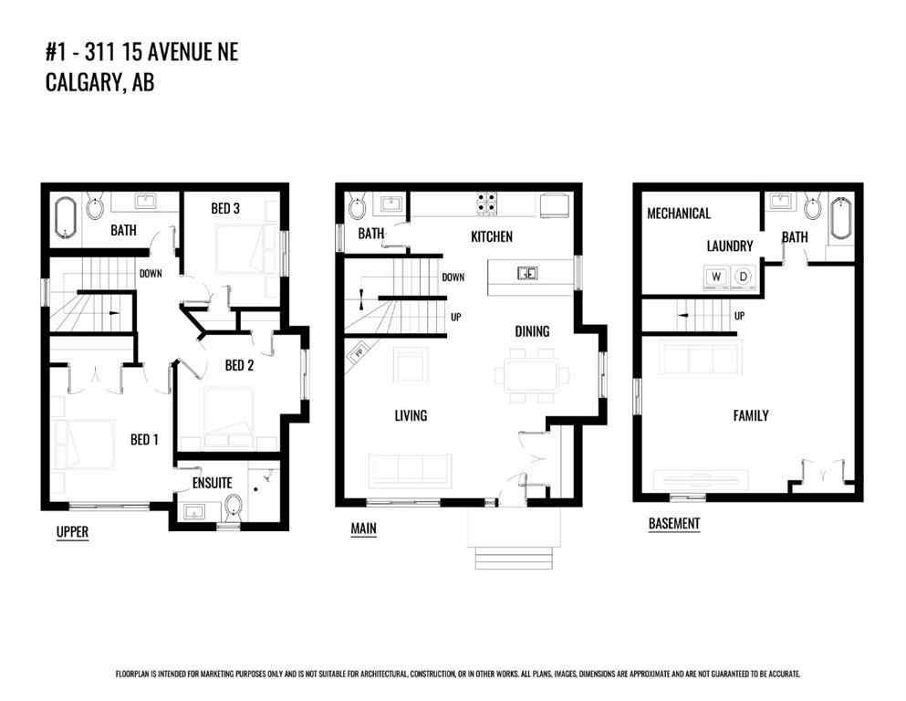 MLS® A2255028 - Unit #1 311 15 Avenue NE in Crescent Heights Calgary, Residential