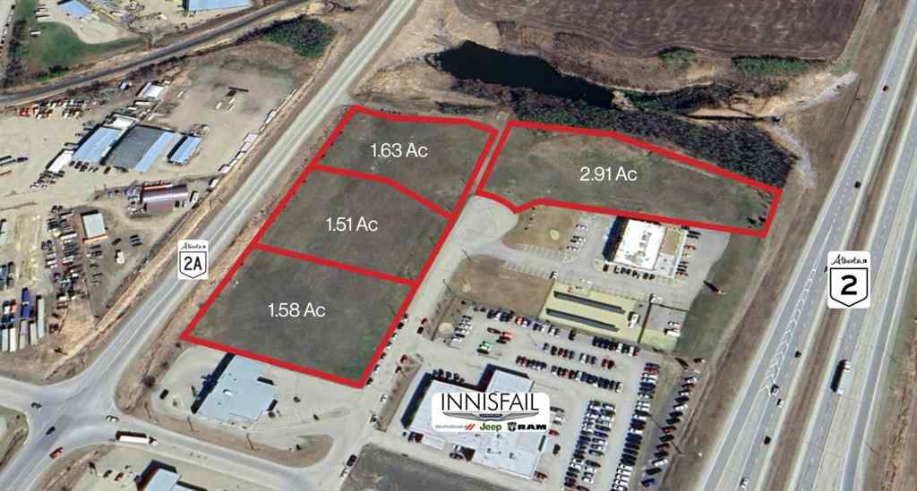 MLS® A2255098 - 5130, 5135, 5125 & 5115 40 Avenue  in Highway 2A Innisfail, Land