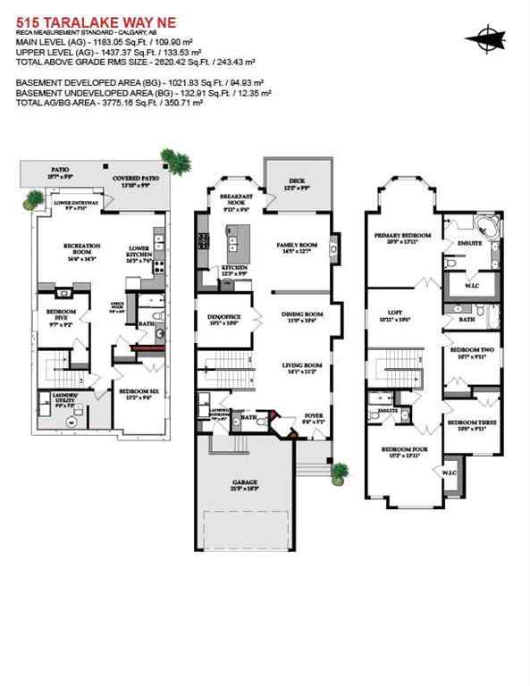 MLS® A2255265 - 515 Taralake Way NE in Taradale Calgary, Residential