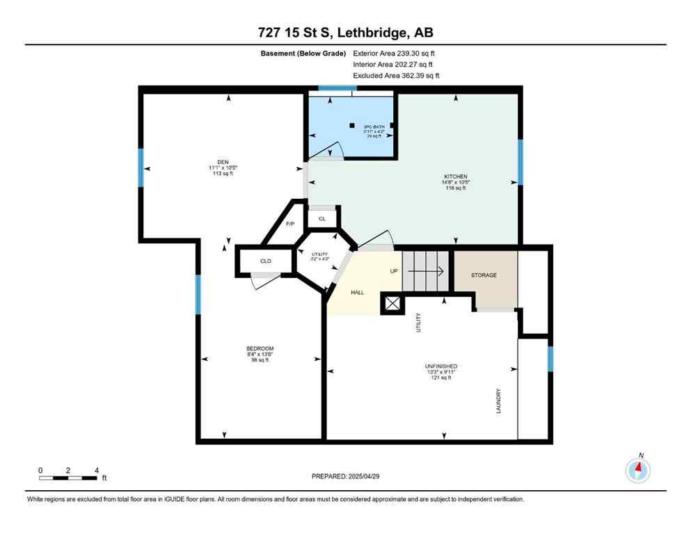 MLS® A2255494 - 727 15 Street S in Victoria Park Lethbridge, Residential