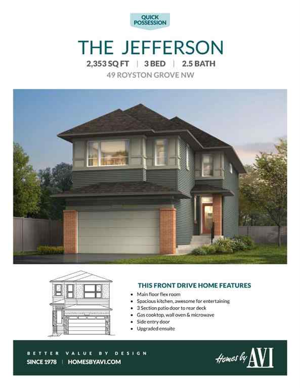 MLS® A2255664 - 49 Royston Grove NW in Haskayne Calgary, Residential