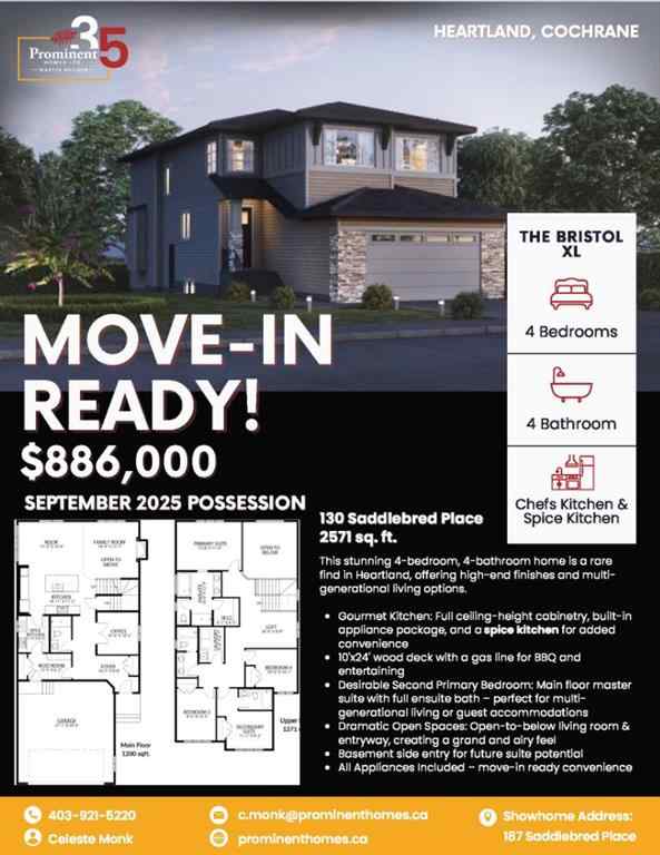 MLS® A2255726 - 130 Saddlebred Place  in Heartland Cochrane, Residential