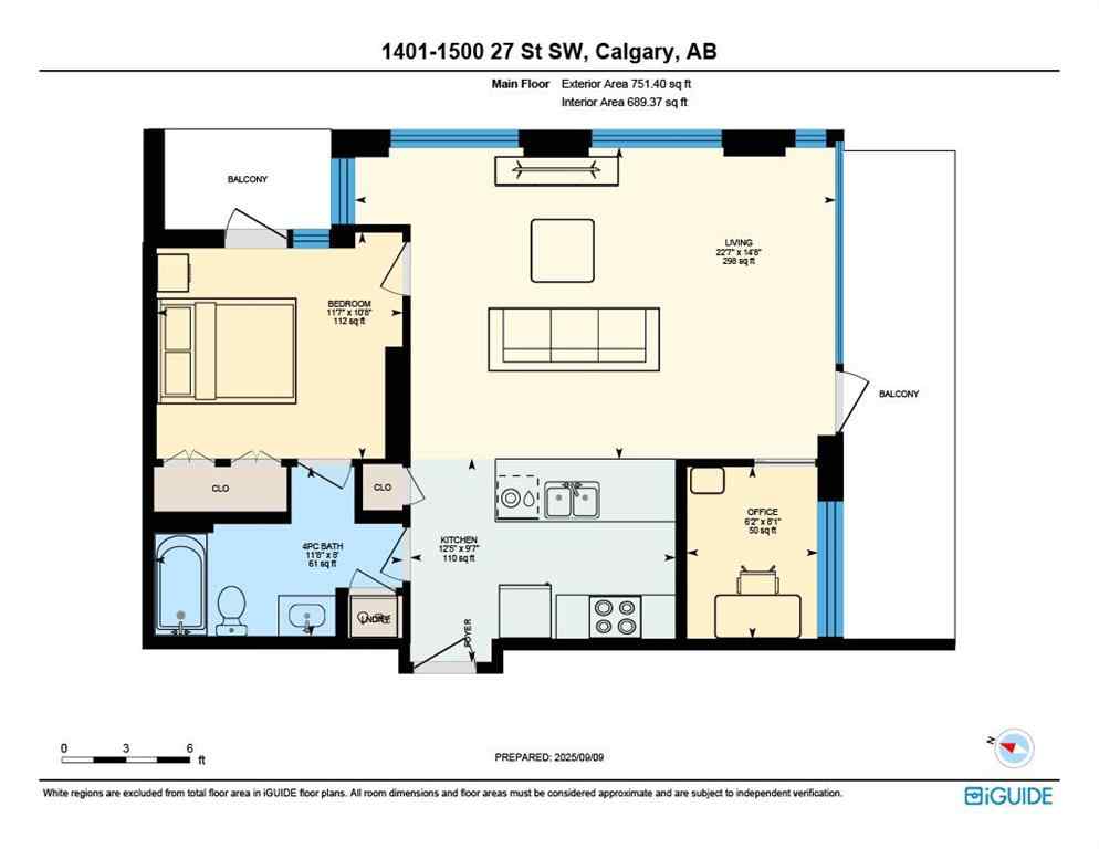 MLS® A2255798 - Unit #1401 1500 7 Street SW in Beltline Calgary, Residential