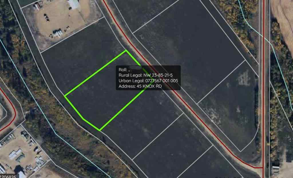 MLS® A2255846 - 45 Knox Road  in NONE Rural Northern Sunrise County, Land