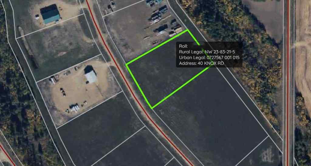 MLS® A2255853 - 40 Knox Road  in NONE Rural Northern Sunrise County, Land