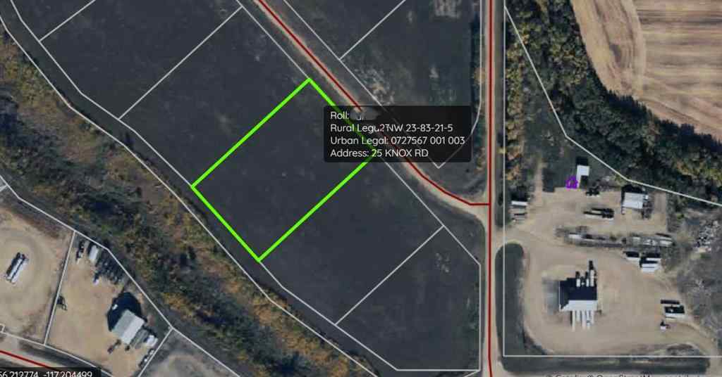 MLS® A2255862 - 25 Knox Road  in NONE Rural Northern Sunrise County, Land