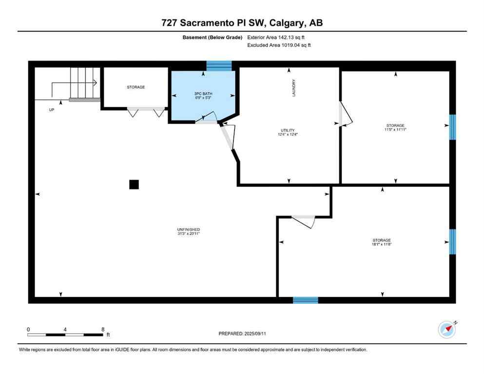 MLS® A2256481 - 727 Sacramento Place SW in Southwood Calgary, Residential