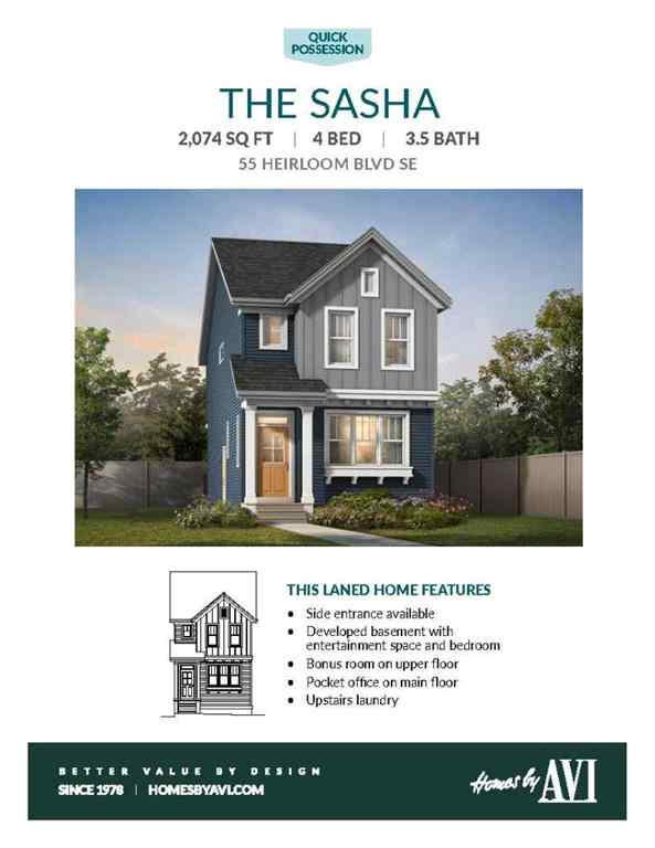 MLS® A2256567 - 55 Heirloom Boulevard SE in Rangeview Calgary, Residential