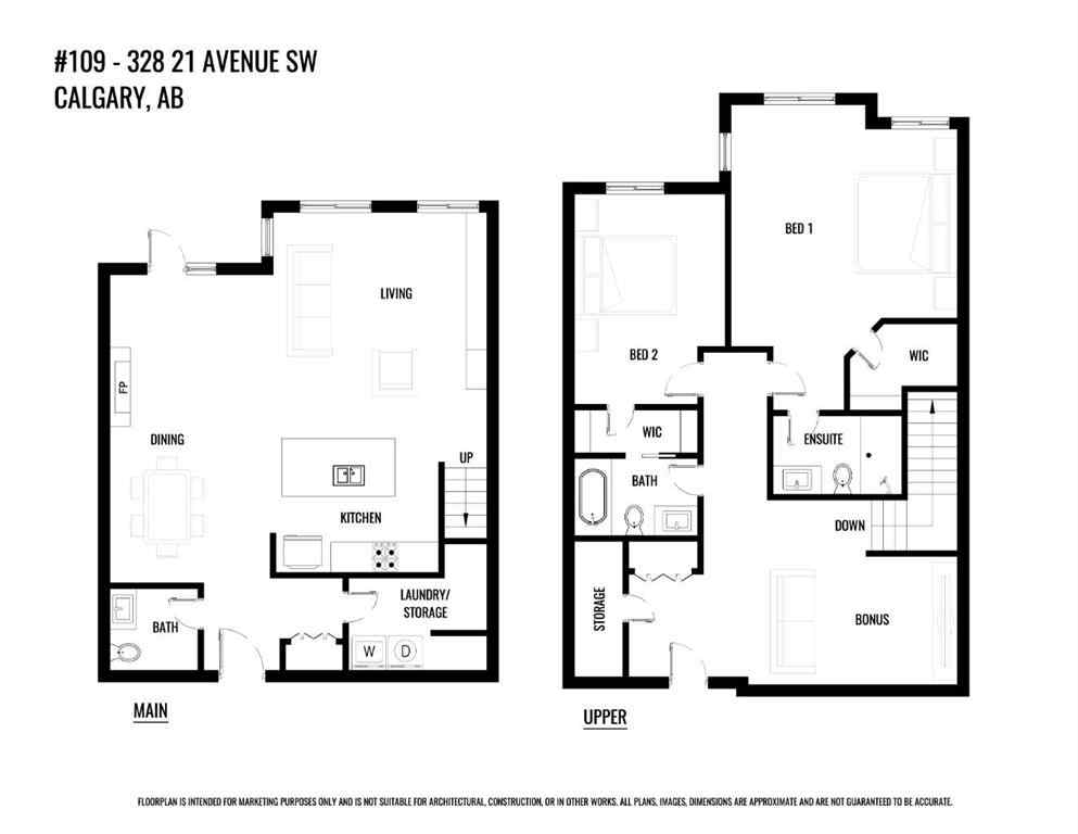 MLS® A2258860 - Unit #109 328 21 Avenue SW in Mission Calgary, Residential